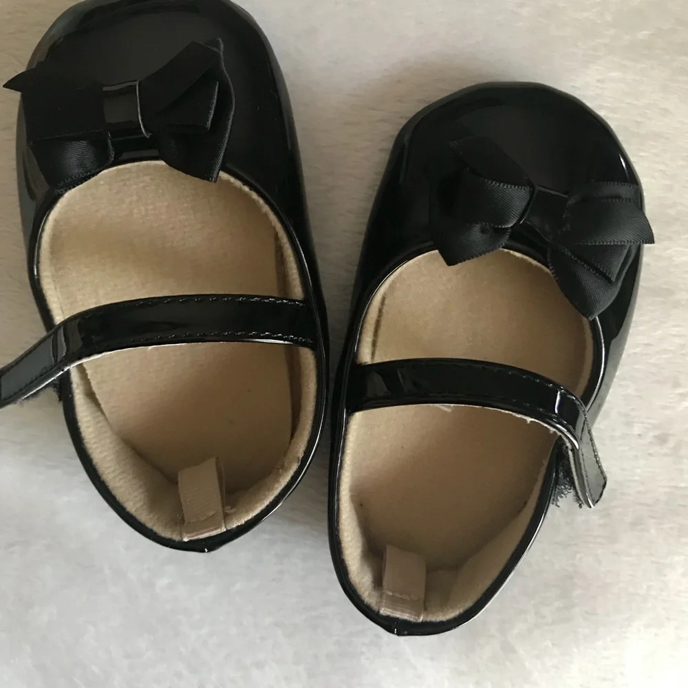 Adorable Black Bow Baby Girl Slipper shoes